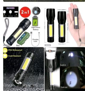 💥 Rechargeable Usb Charge LED Tourch Light 2 In 1 Pack Of 1