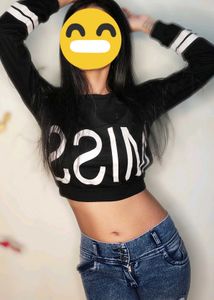 MISS Black Cropped Sweatshirt
