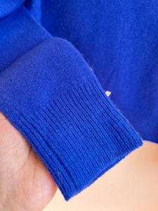 Blue Crew Neck Knit Sweater