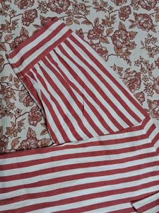 New Red Striped Shirt Size M
