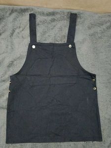 Dark Wash Denim Overall Dress