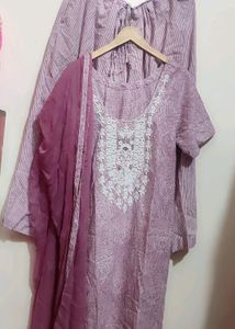 Light Purple💜 Plazo Salwar Suit With Dupatta