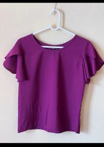 Purple Butterfly Sleeve Top