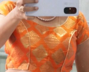 Orange Zeri Work  Blouse