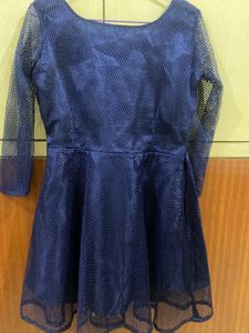 Navy Blue Mesh Dress