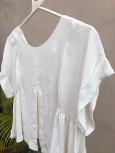 White Peplum Top