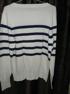 Striped Knit Pullover Sweater