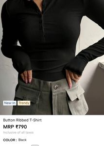 Button Top -black, Maroon, White