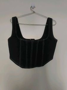 Black Corset Top By Freakins