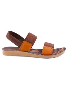 Brown Elastic Strap Sandals
