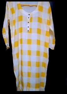 Yellow Check Kurti 💛