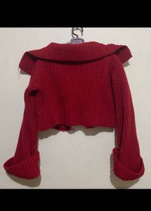 Red Knit Cardigan