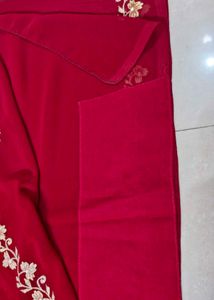 Elegant Red Embroidered Saree