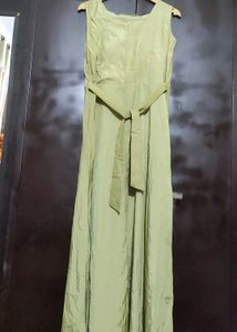 Lime Green Party Wear Long Dress For 32 Bust