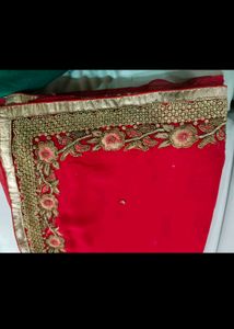 Elegant Red Embroidered Saree