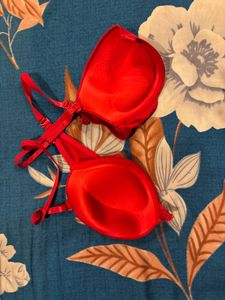 Red ClipOn Padded Pushup Bra