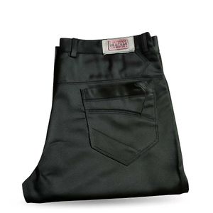Thrifted Jet Black Satin-Finish Pants