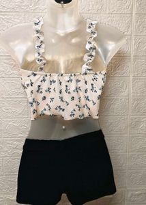 Tops &amp; Dresses For Rs 99 Only/ White Floral Crop