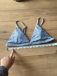 Grey Polka Dot Bikini Top