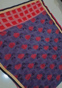 Elegant Purple &amp; Red Saree