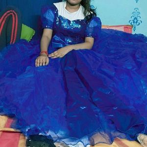 Royal Blue Tulle Gown