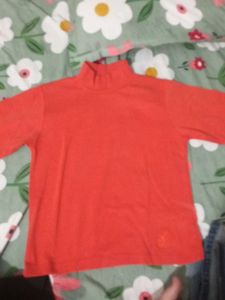 Adidas Turtle Neck Fitted Top (Coral Color)