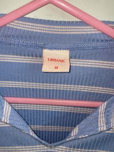 Cute Blue Full Sleeved Crop Top