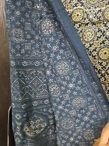 Blue Ajrakh Printed Modal Silk Dupatta/stole