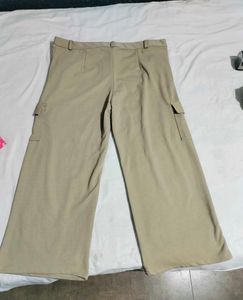 Wide Leg Khaki Cargo Pants