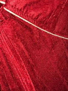 Long maroon Velvet gown With beads Work