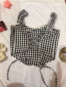 Gingham Corset Top