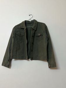 Olive Green Denim Jacket