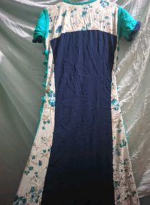 Blue Green Round Stylish Dress