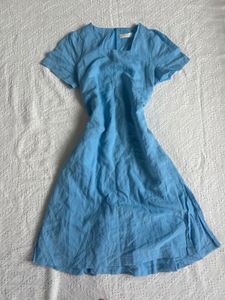 Sky Blue Linen Mini Dress