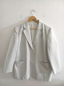 Korean Off White Grey Stripped Blazer