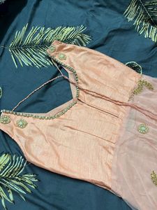 Peach Embroidered Dress