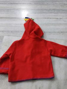 Cute Red Bear Embroidered Jacket