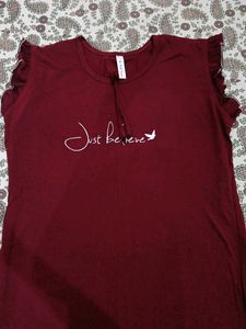 Burgundy Nightgown Dress