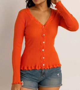 Coral Lace Silk Fitted Top