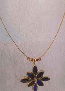 Blue Flower Pendant Necklace