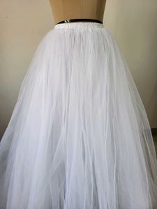White Tulle high low  skirt