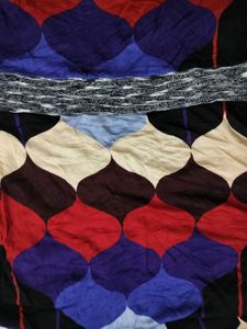 Patterned V-Neck Y2K Top