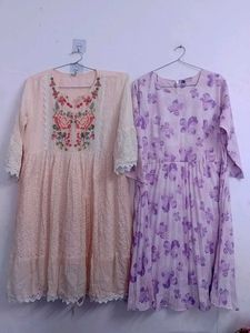 Floral Print Kurtas (Set of 2),used