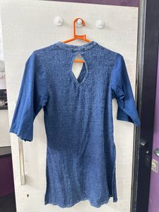 Navy Blue Body Con Short Kurti