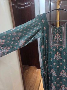 Green Floral Kurta Set