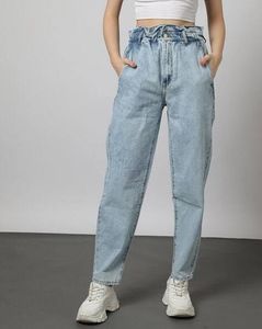 Light Wash Paper Bag Jeans