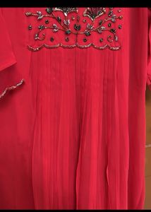 Red Embellished Kurtha - XL Size