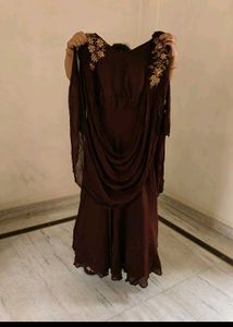 Floor Touch  Drape Suit And Gown