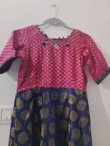 Pink &amp; Navy Blue Maxi Dress