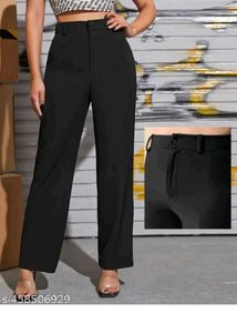 Classic Black High-Waisted Wide-Leg Pants